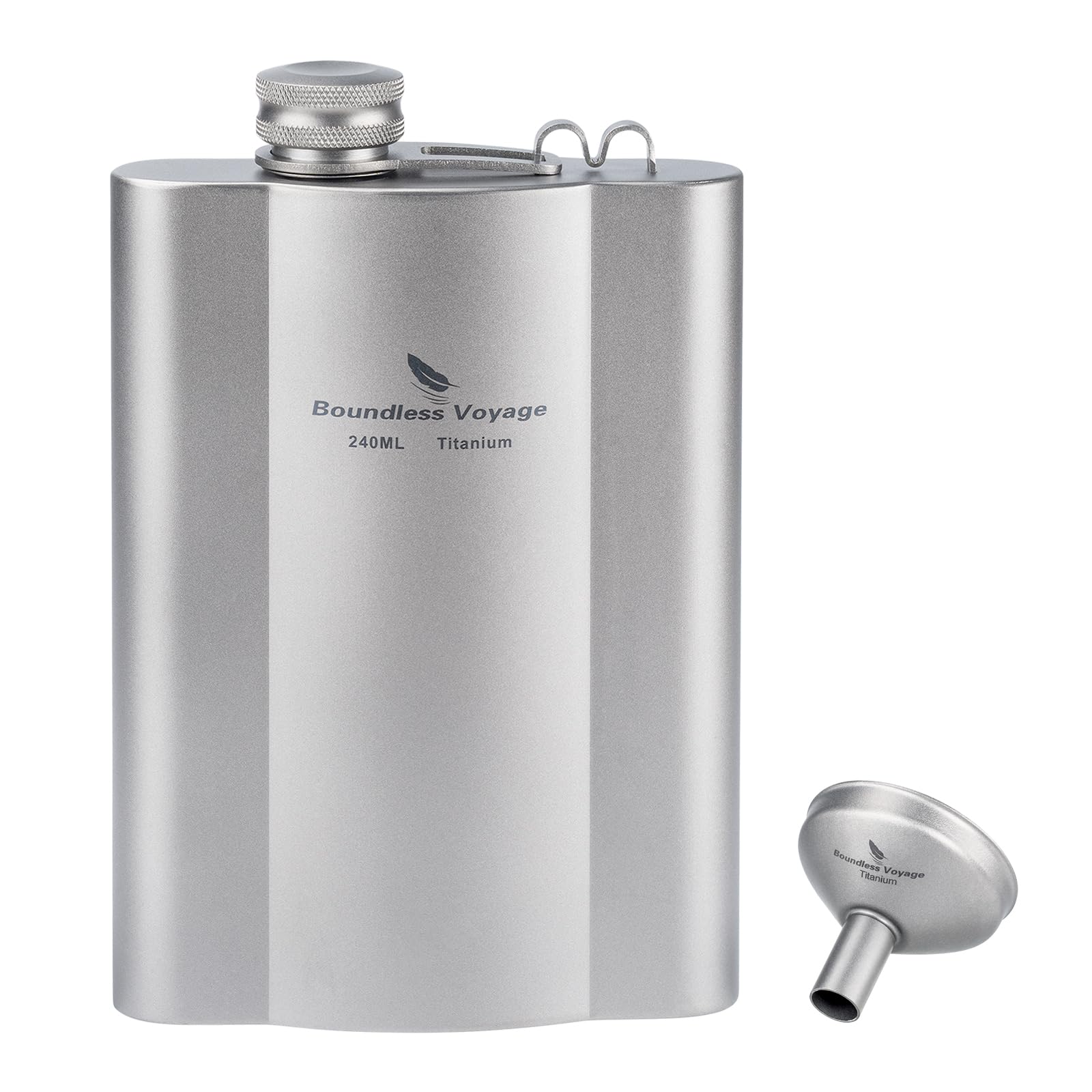 

Boundless Voyage Titanium Hip with Stylish and Portable Whiskey Perfect for Solo and Outdoor Includes Storage Bag Flask, 180ml/240ml, Funnel,