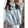 Cappotto invernale da donna in finta pelle scamosciata e pelliccia corto largo stile coreano giacca spessa capospalla senza borsa