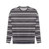 6 retro striped crew neck bottoming shirt women's spring and autumn loose and thin shirt lazy wind knitted long-sleeved top