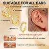 Bobisty 3PCS Ear Cuff Non-Piercing Earrings for Women Cute Clip-On Cartilage Earring 14K Gold Plated Dainty Fake Piercing Earing
