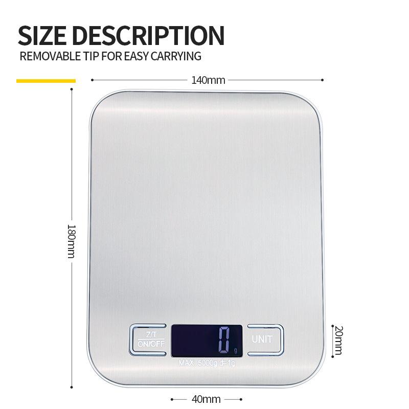 Premium Stainless Steel Food Scale - Waterproof & Moisture-Proof Design - High Precision Electronic Weighing for Baking, Cooking