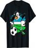 Dabbing Penguin Uzbekistan Soccer Fans Jersey Football Lover T-Shirt