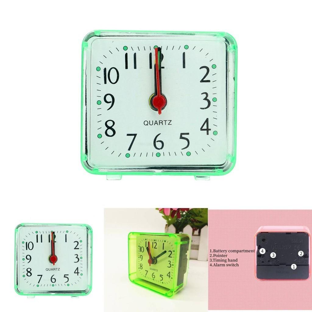 Candy-colored Bedroom Alarm Clock Portable Analog Dial Square Ornament
