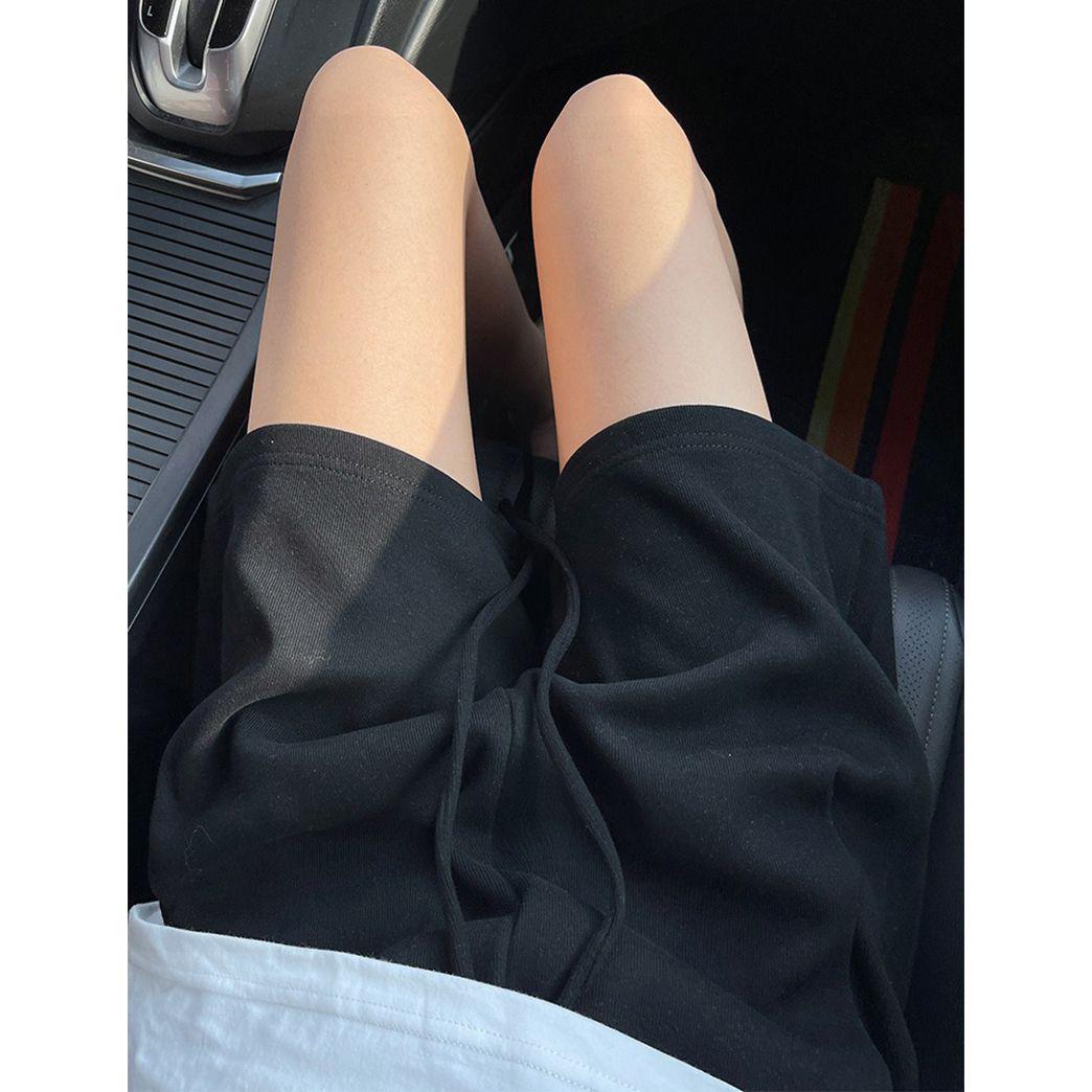 

High-Waisted Purple Elastic Waist A-Line Capri Shorts for Female Students, Plus Size, Slimming, Loose Fit S (recommended 40-48 kg)