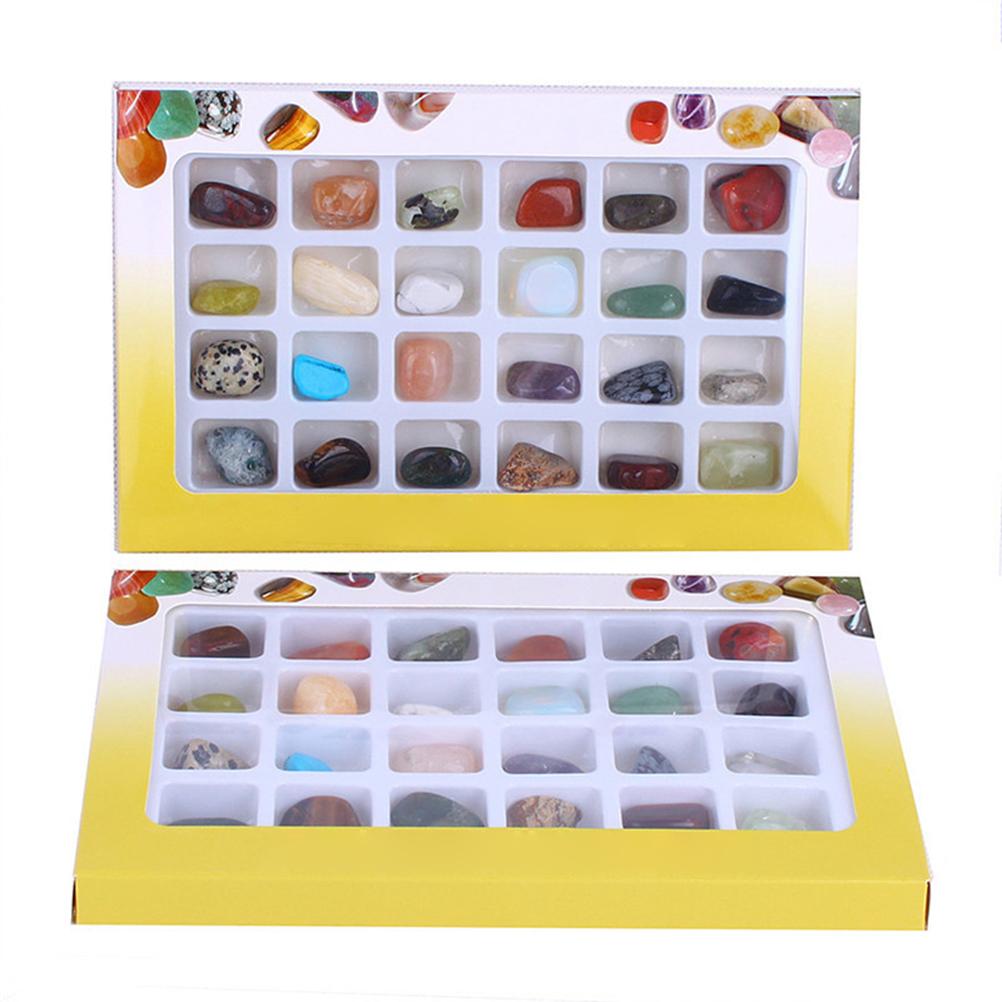 Natural Original Stone Storage Gift Box 24 Kinds of Ore Crystal Rocks Collection Gift for Kids Geology Enthusiast