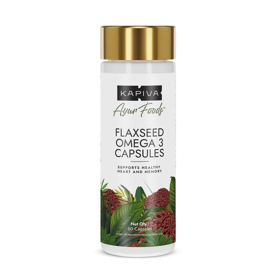

Kapiva Flaxseed Omega 3 Capsules (60N) | Vegetarian Omega 3 | Flaxseed Omega 3 | Better Joint & Heart Health | Omega 3 Tablet