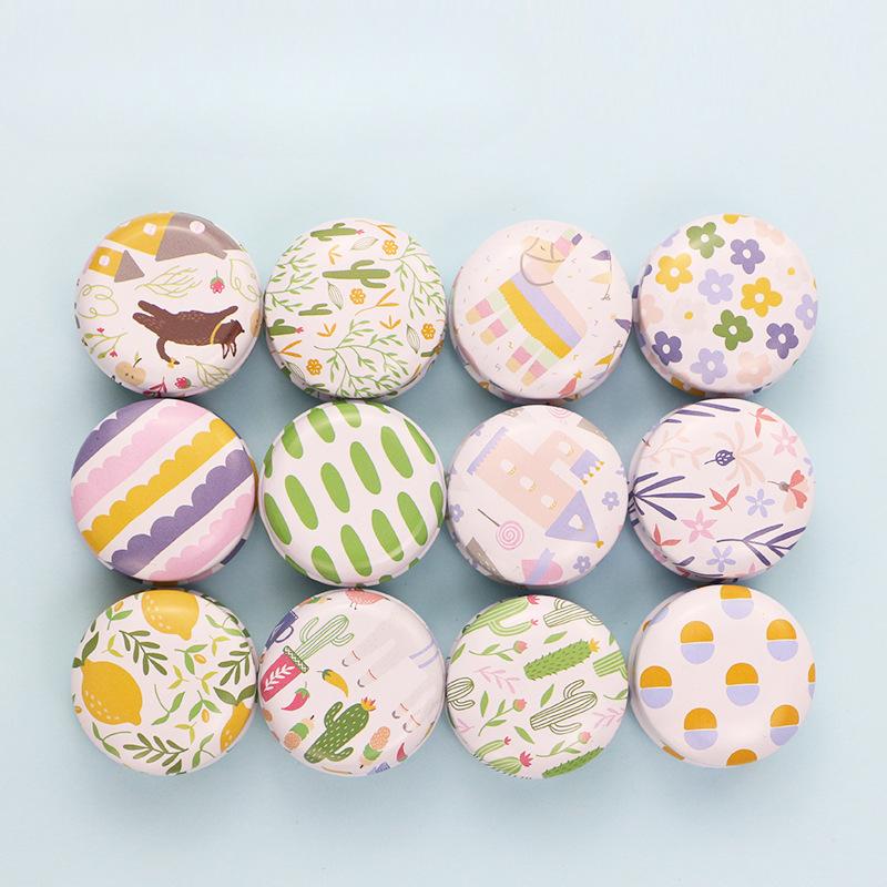 12pcs Mini Aromatherapy Candle Circular Small Iron Box Homemade Mint Cream Packaging Box Tinplate Small Round Iron Can Box