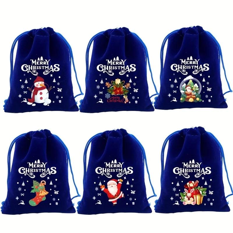 Christmas Drawstring Gift Bags Sugar Cookie Storage Bags Gift Bags for Christmas and New Year Celebrations Christmas Decoration