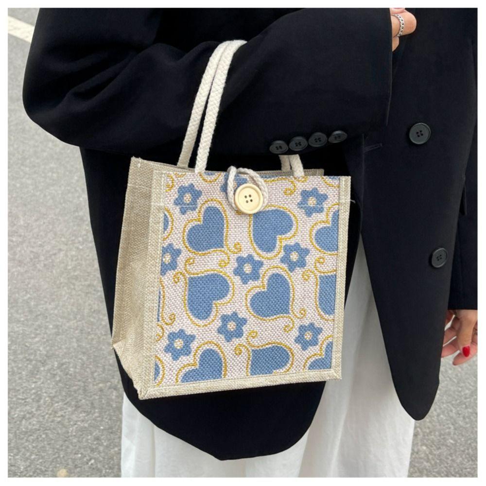 

Сумка, Льняная сумка, Женская уличная сумка для бенто синий