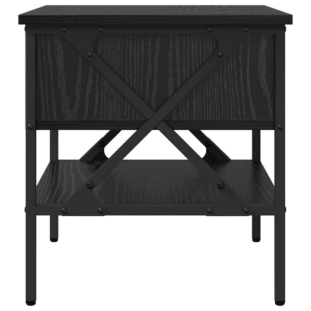 Nightstand with Drawers Black Oak Effect 40 X 42 X 45 Cm
