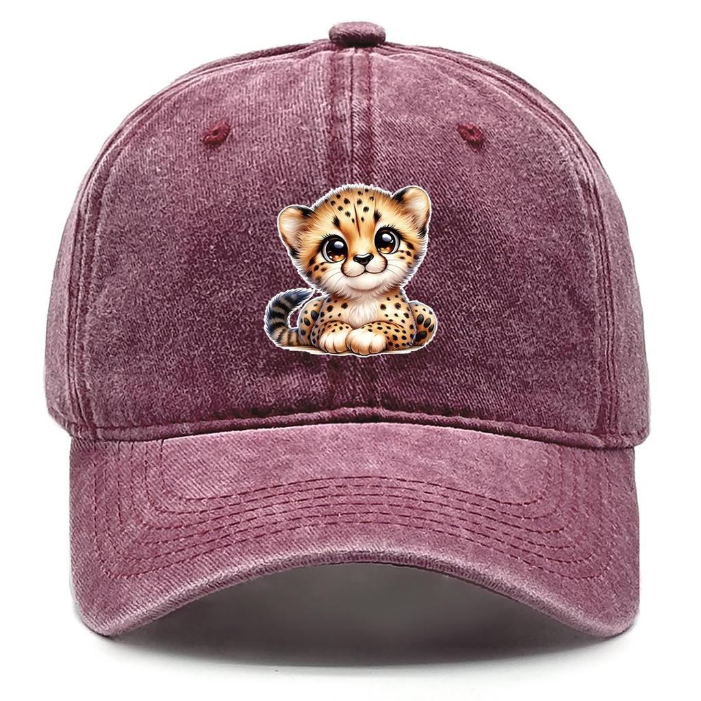 Leopard Print Snapback Sun Hat, Animal Mesh Hat Simple Adjustable Buckle Inelastic Retro Adjustable Baseball Cap