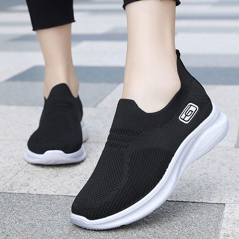 Spring and Summer New Fly-woven Mesh Shoes Women's Breathable One-pedal Lightweight Casual Low-top Shoes Direct Sales