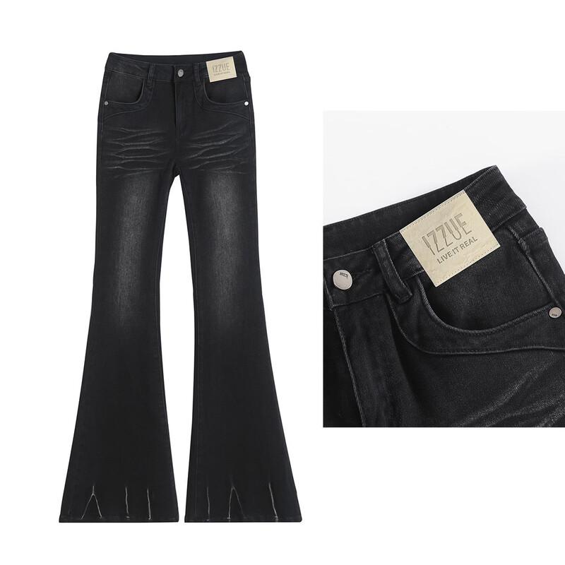 izzue it Women's Retro High-Waist Flared Jeans