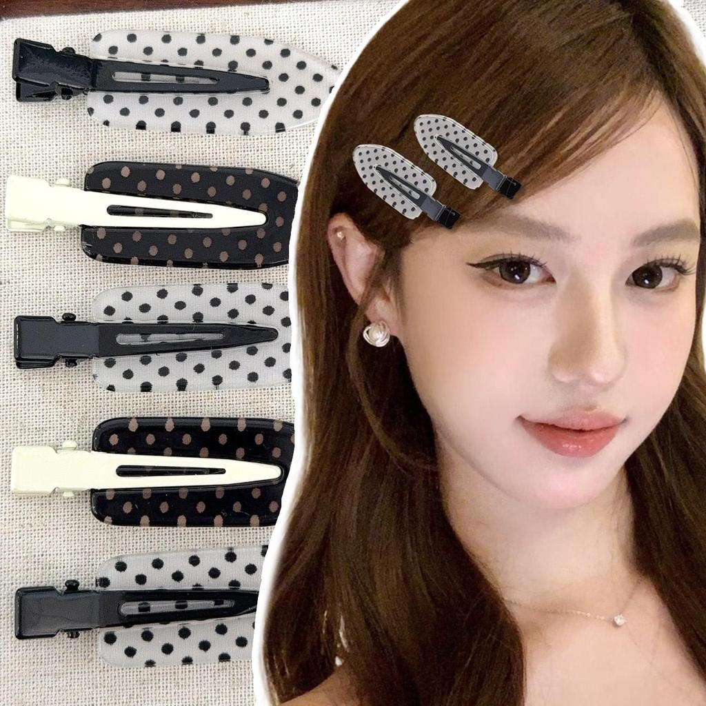 1/ 4pcs Korean Sweet Polka Dot Hair Clips Retro Fahion Hairpins for Women Girls Cute Headdress Outfits Hair Styling Accessories