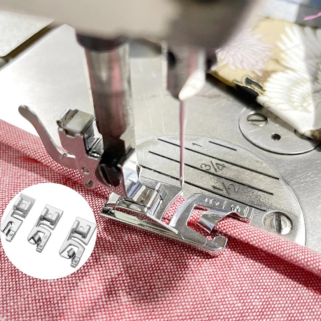 3/1pcs 3MM/4MM/6MM Narrow Rolled Hem Presser Foot for Brother Janome Sewing Essential Domestic Sewing Machine Accessories Tools