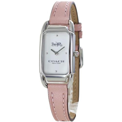 Coach Women's Square Dial Pink Leather Watch 14504040