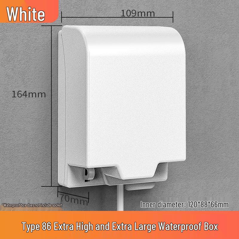 Type 86 Waterproof Bathroom Socket Cover: Child-Proof, Adhesive Shield Box