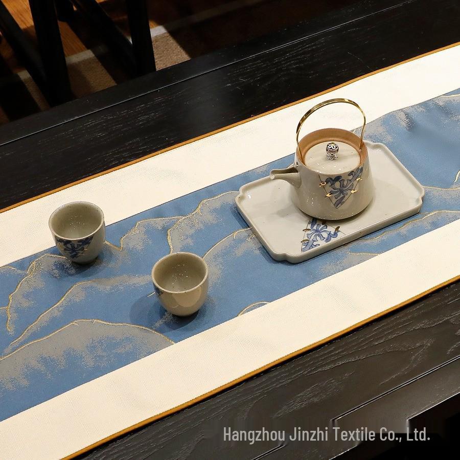 Modern Zen Chinese Tea Table Runner - Long Strip Dining Tablecloth