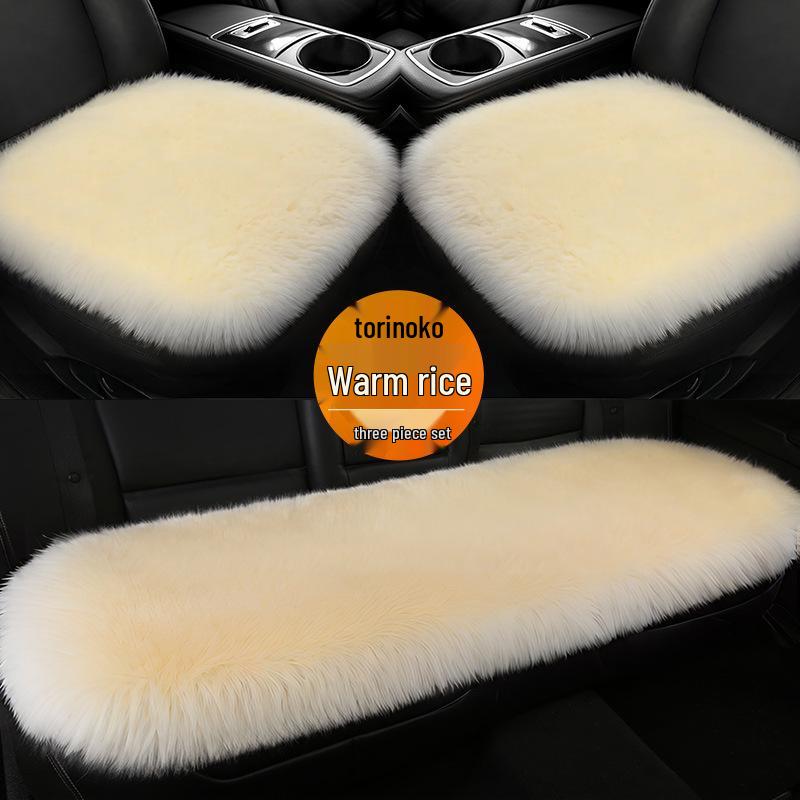 Plush Winter Car Seat Cushion - Furry Single Piece for Rear Seat Comfort