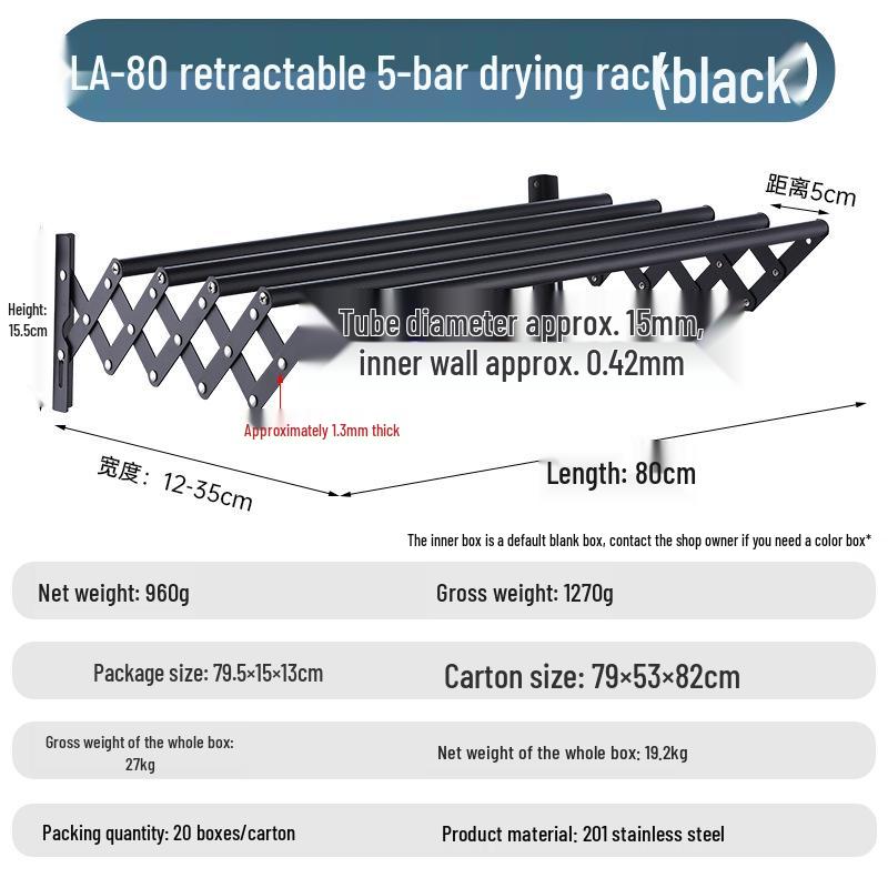 Foldable Stainless Steel Wall-Mounted Towel & Clothes Drying Rack