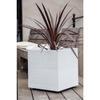 Square Flower Pot 50 Cm - EDA - Graphite - 57 L - 49.5 X 49.5 X H. 49.5 Cm - Limed White