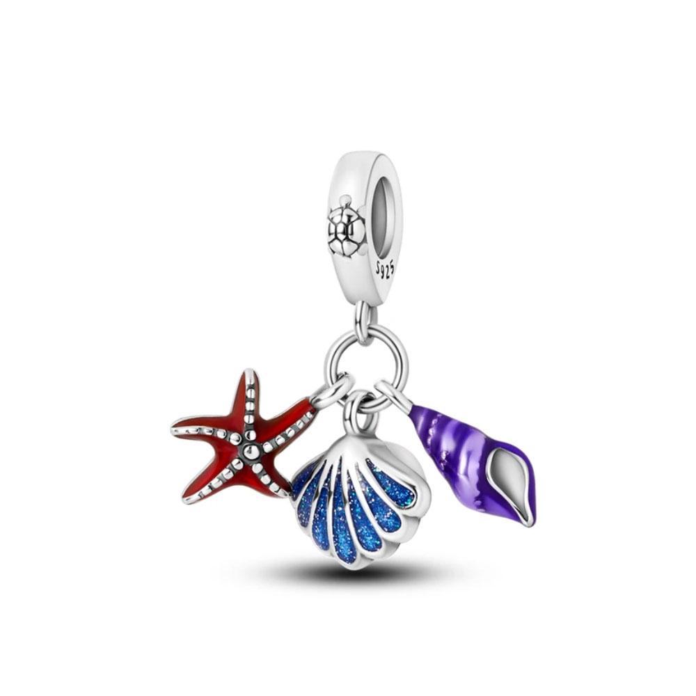 Copper Accessories Crab Luminous Jellyfish Shell Dangle Charm Bead Fit Original Pan Bracelet Women Diy Jewelry