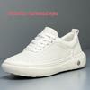Men's Soft Sole White Leather Board Shoes – Lightweight, Breathable, Luxurious Simplicity