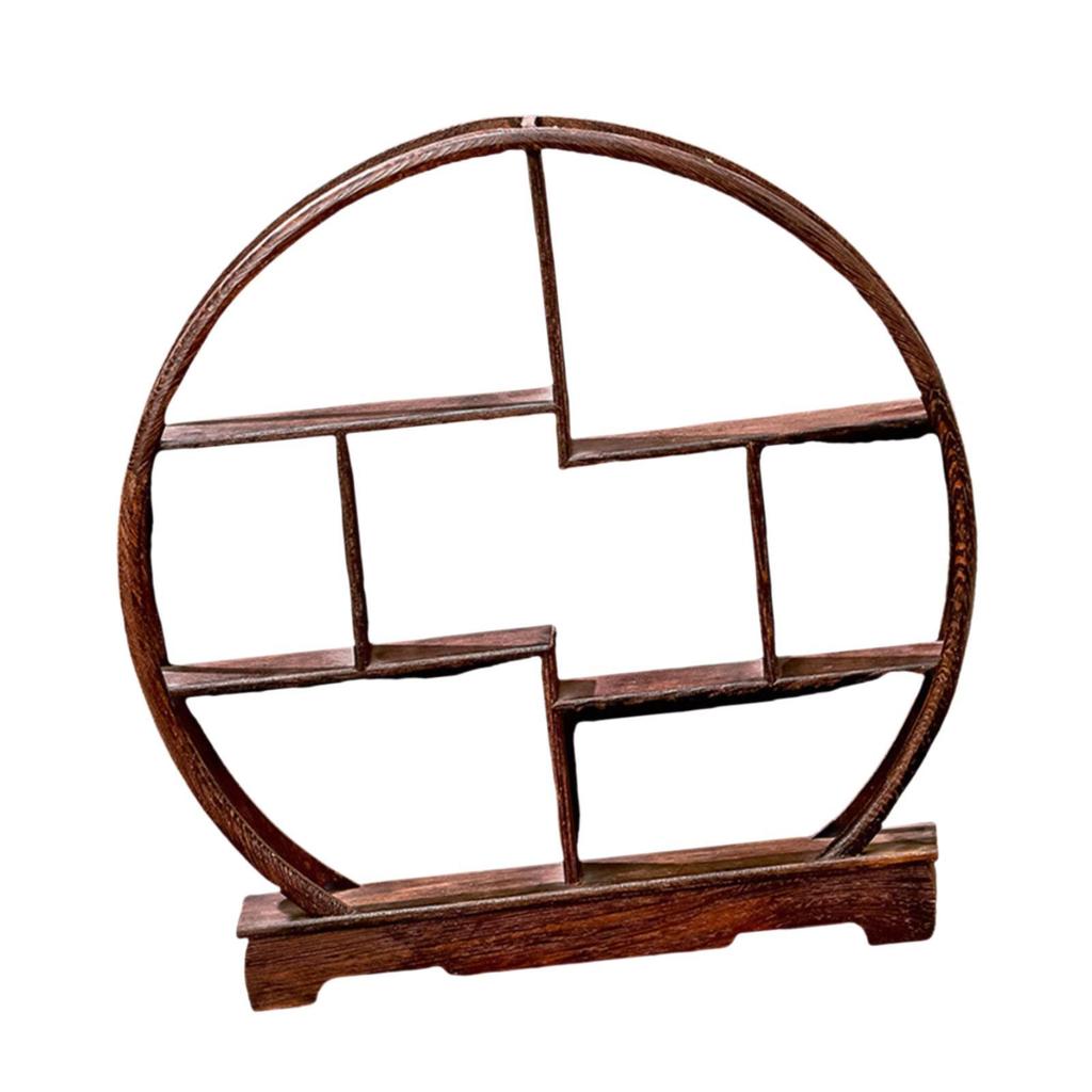 Wooden Display Stand Tea Set Storage Rack Collectibles Desktop Elegant Showcase