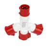 Waterproof Industrial Site Plug IP44 Cross 1 In 3 Out 4 Pin 2P N E Multiple Sockets Industrial Plug 380‑415V