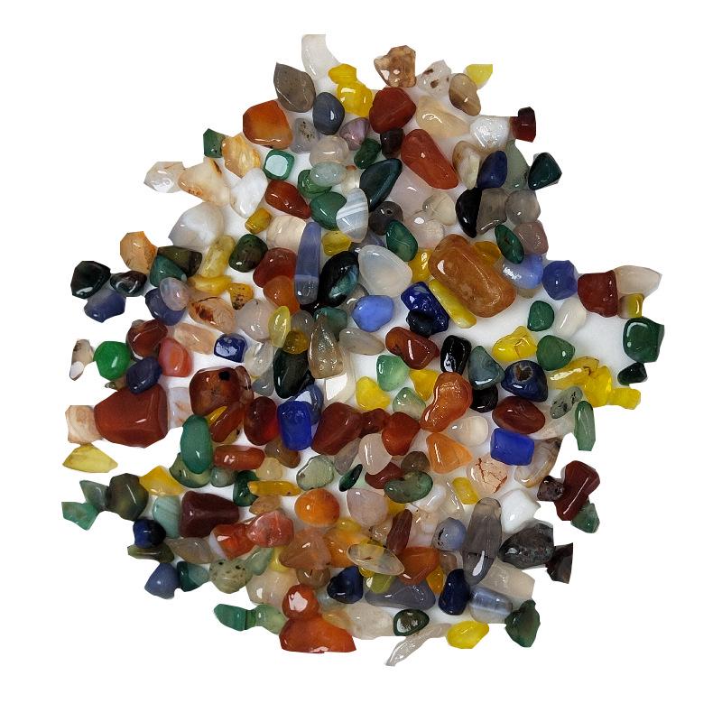 Natural Seven-Color Agate Gravel Ornament for Fish Tank - Chinese Style Filler for Demagnetizing and Decor