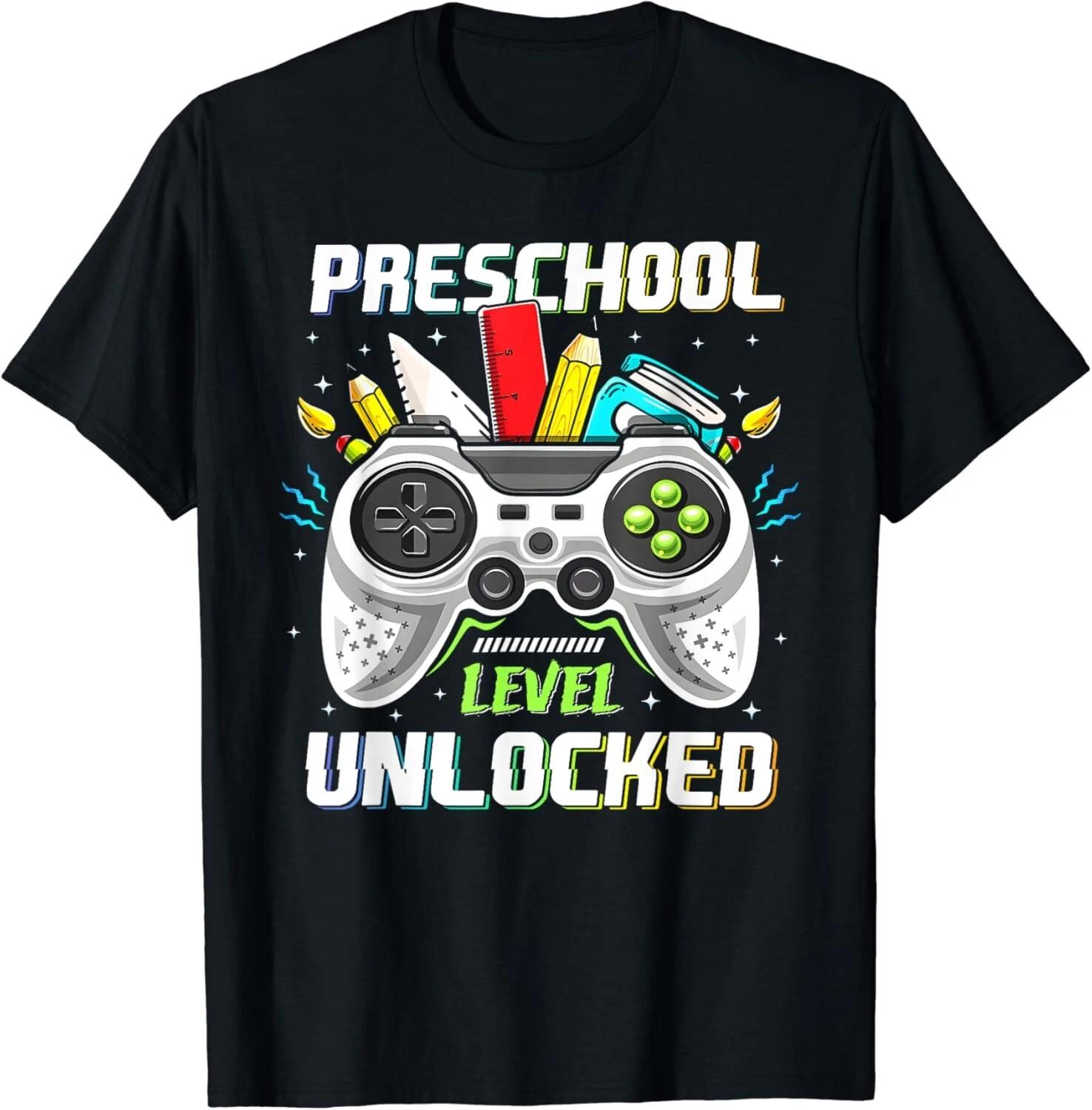 

Preschool Level Unlocked Video Game Back to School Boys Gift Unisex T-Shirt XL