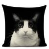 1Pcs/Set Linen Pillow Cover Black White Hand Painting Yellow Cute Cat Kitchen Chair Cushion Cover Home Decorative Pillow Case
