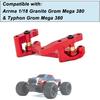 7075 Aluminum Steering Set for Arrma 1/18 Granite Grom Mega RC Car Upgrade Parts(Replace ARA340202)(Red)