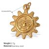 Sun Moon Stainless Steel Gold Plated Pendant Jewelry Versatile Pendant Necklace Women