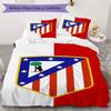 Atletico Madrid Pattern Bedding,Quilt Set Quilt Cover Pillowcase Home Birthday Gift(1 * Duvet Cover + 2 * Pillowcase, Without Core)_lx
