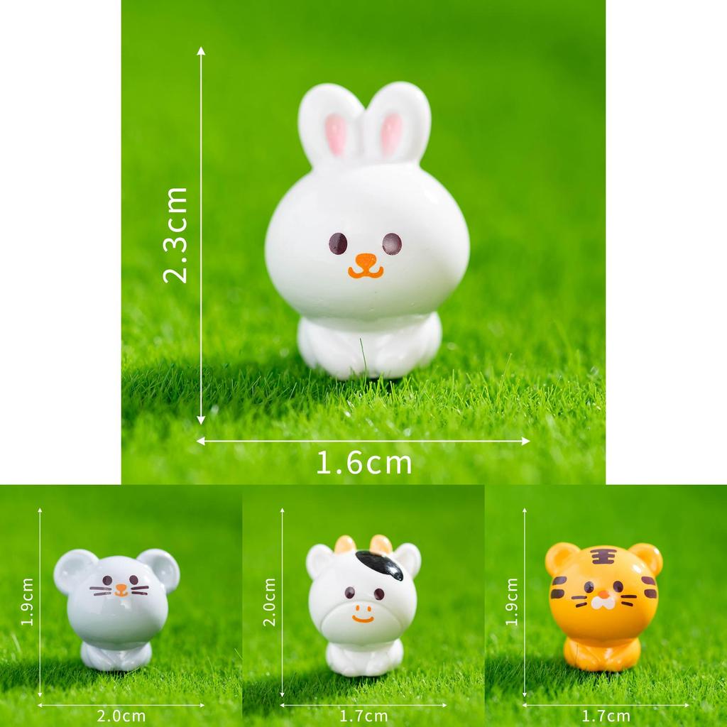 Harz Tierkreiszeichen Drache Hase Tiger Sammlerfiguren Mit Liebenswertem Cartoon-Look Für Auto- Und Schreibtischdeko