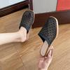Fashion Slippers Casual Shoes Woman 2025 Pantofle Cover Toe Luxury Soft New Summer Slides Square heel Fashion  Shoes Women Female Slippe