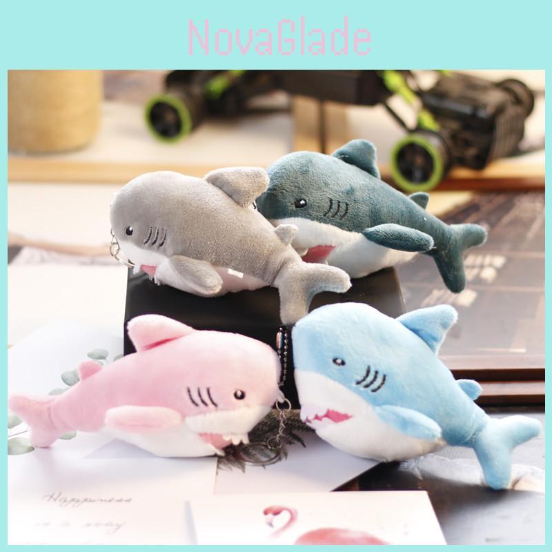Adorable Mini Shark Plush Keychain Soft Whale Toy Cute Fish Stuffed Animal Accessory