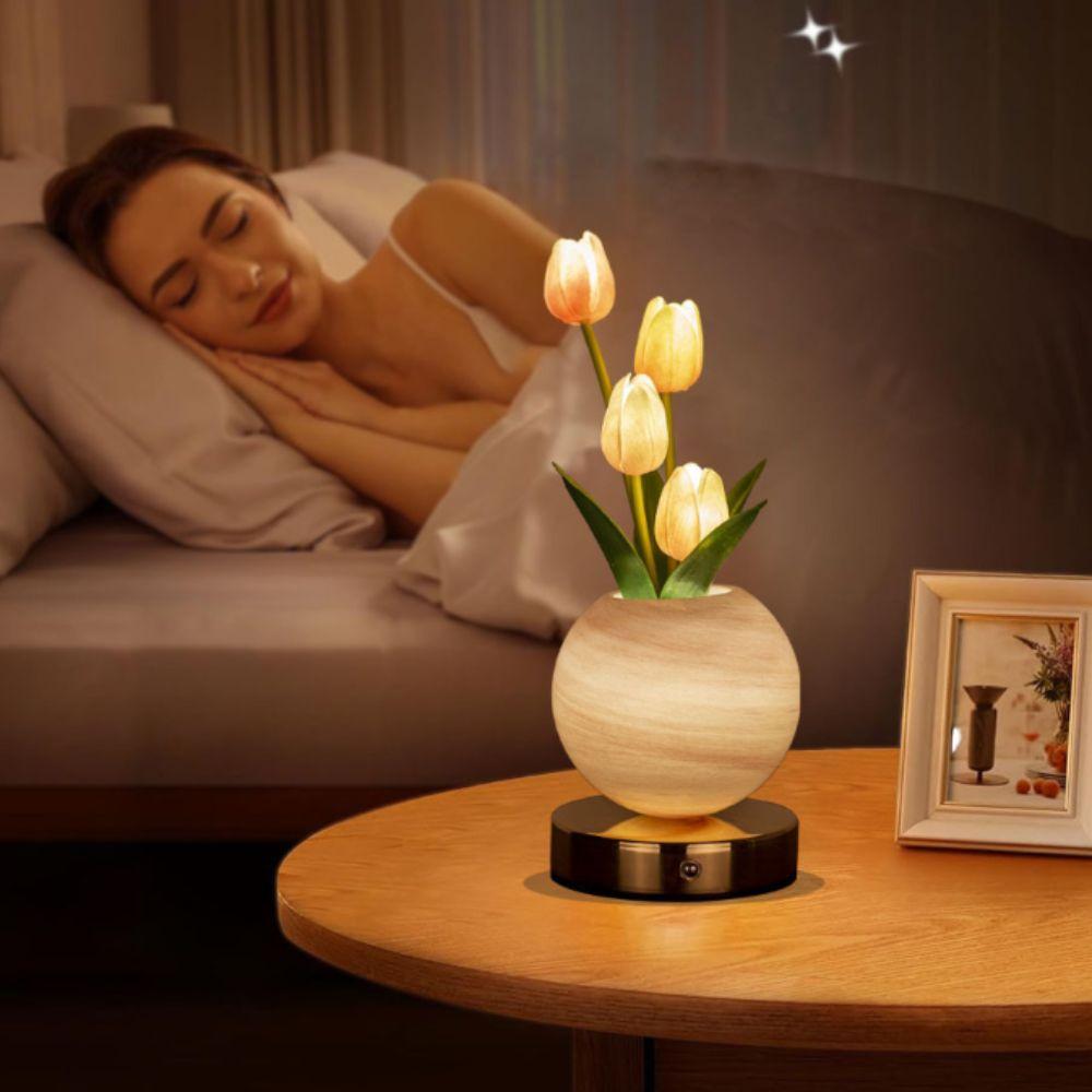 USB Rechargeable USB Rechargeable Desk Lamp Artificial Flower Desk Lamp Home Room Decor