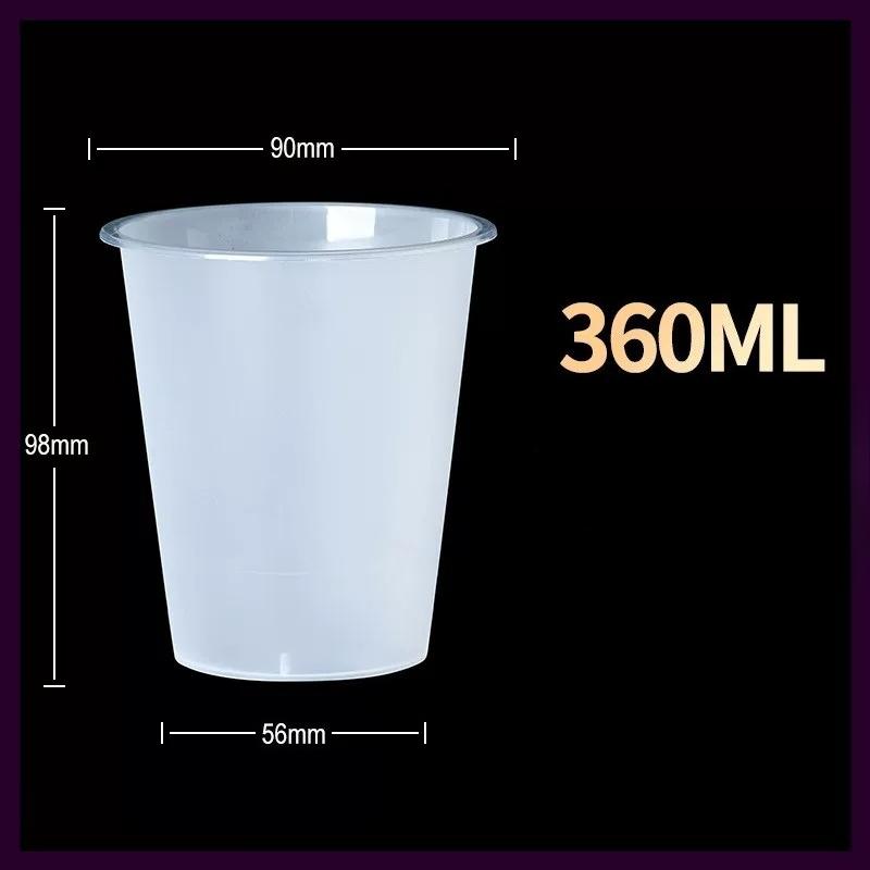 Thickened Plastic Transparent Cup Disposable Milk Tea Cupd Iced Coffee Latte Cold Drink Packaged Cup with Lid Hot and Cold Dual Use Drinking Utensils