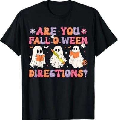 Are You Fall O Ween Directions Teacher Halloween Ghost T-Shirt