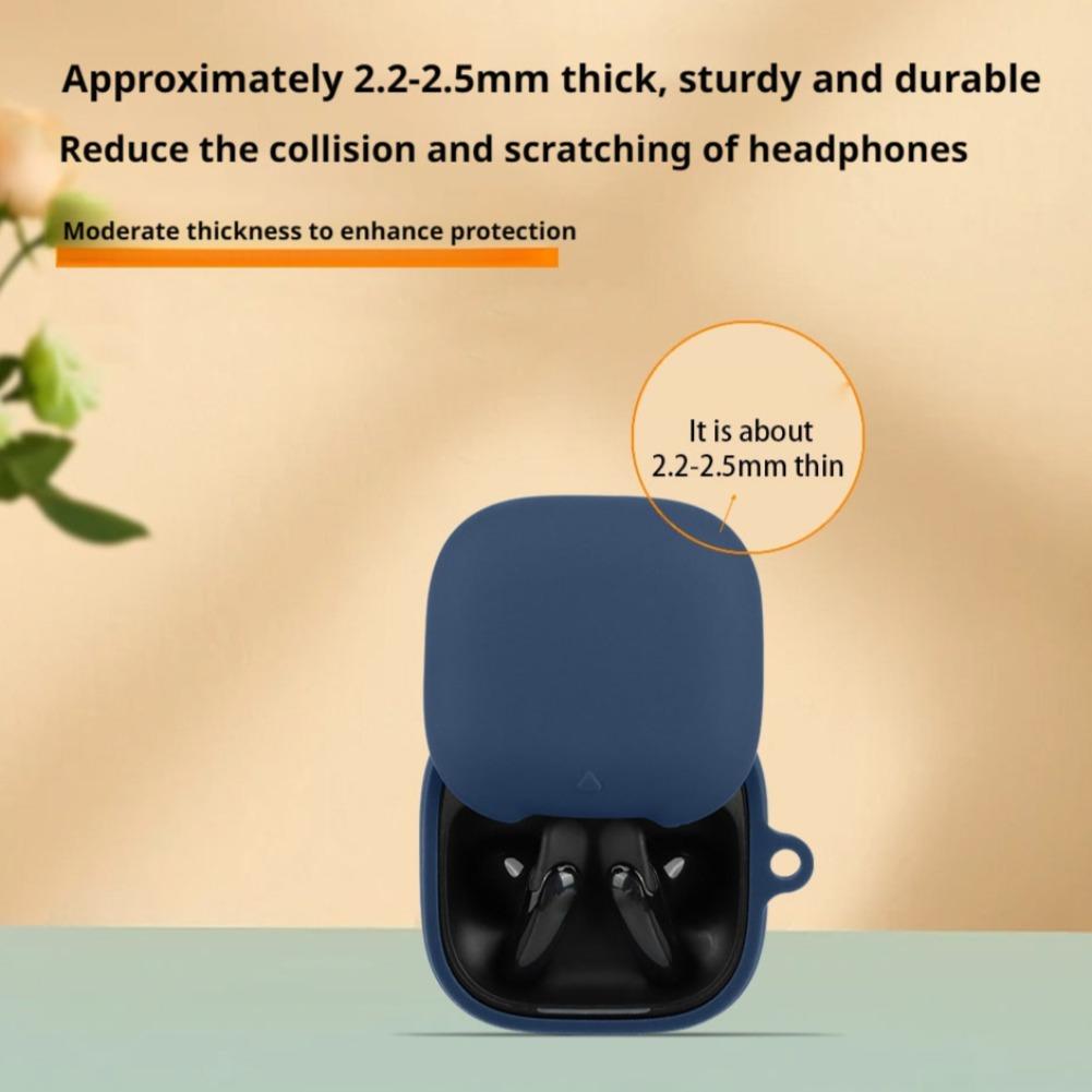 Solid Color Silicone Bluetooth Earphone Cover For Anker Soundcore Liberty Buds, Shockproof Protective Cover With Keychain