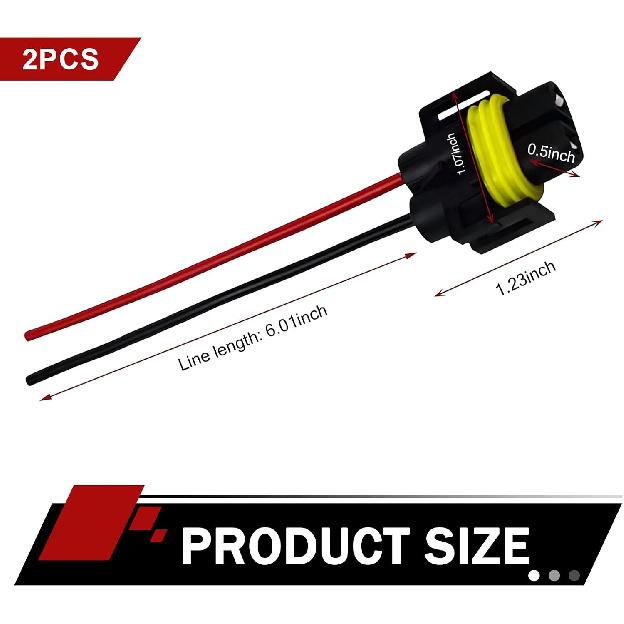 2PCS 9005 HB3 9006 HB4 9012 Bulb Socket, Waterproof Wiring Harness Headlight Socket, H8 H9 H10 H11 Headlight Connector Female Adapter Wiring Harness