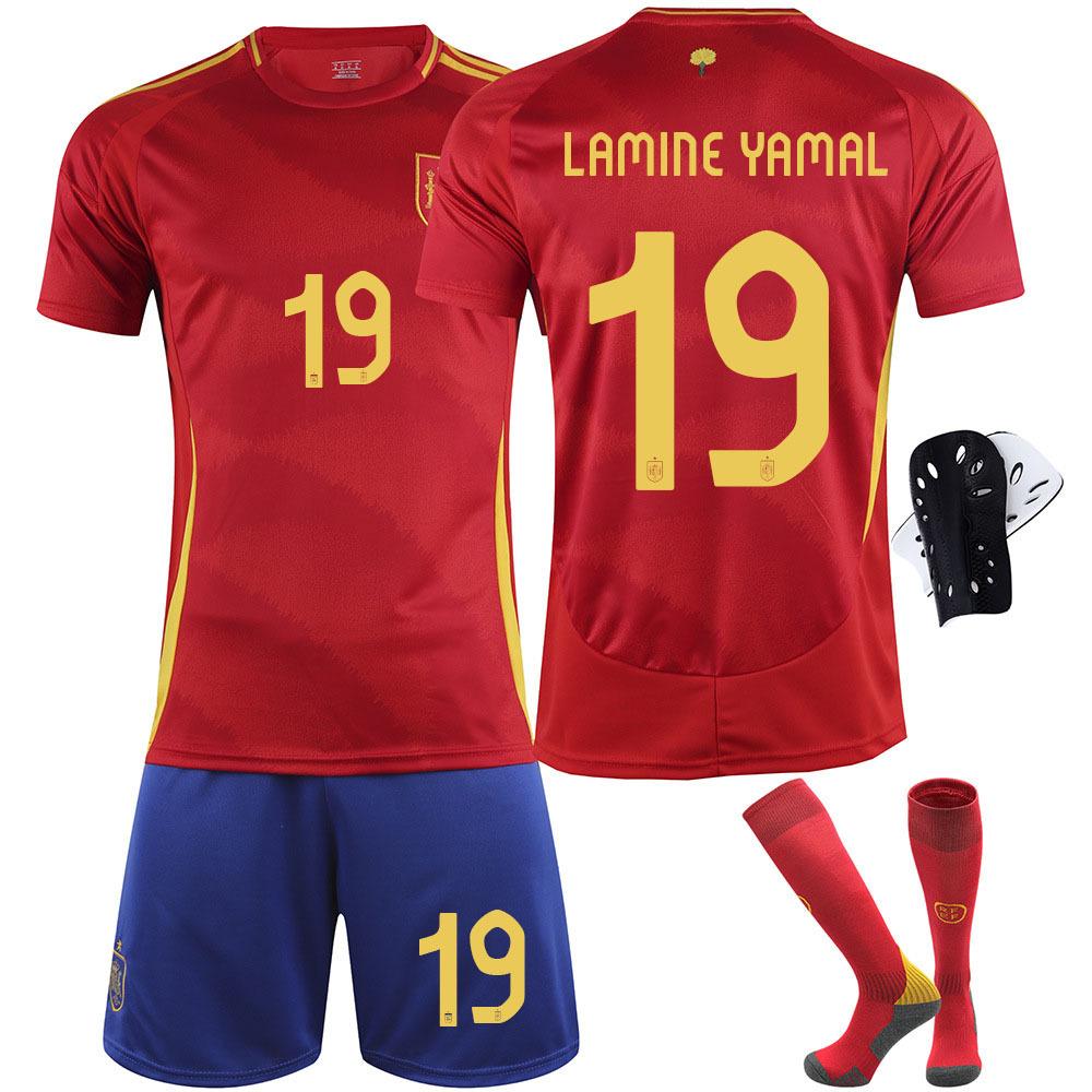 2024 European Cup Spain Home Jersey No. 9 Garvey 20 Pedri 7 Morata 10 Yamal Football Jersey