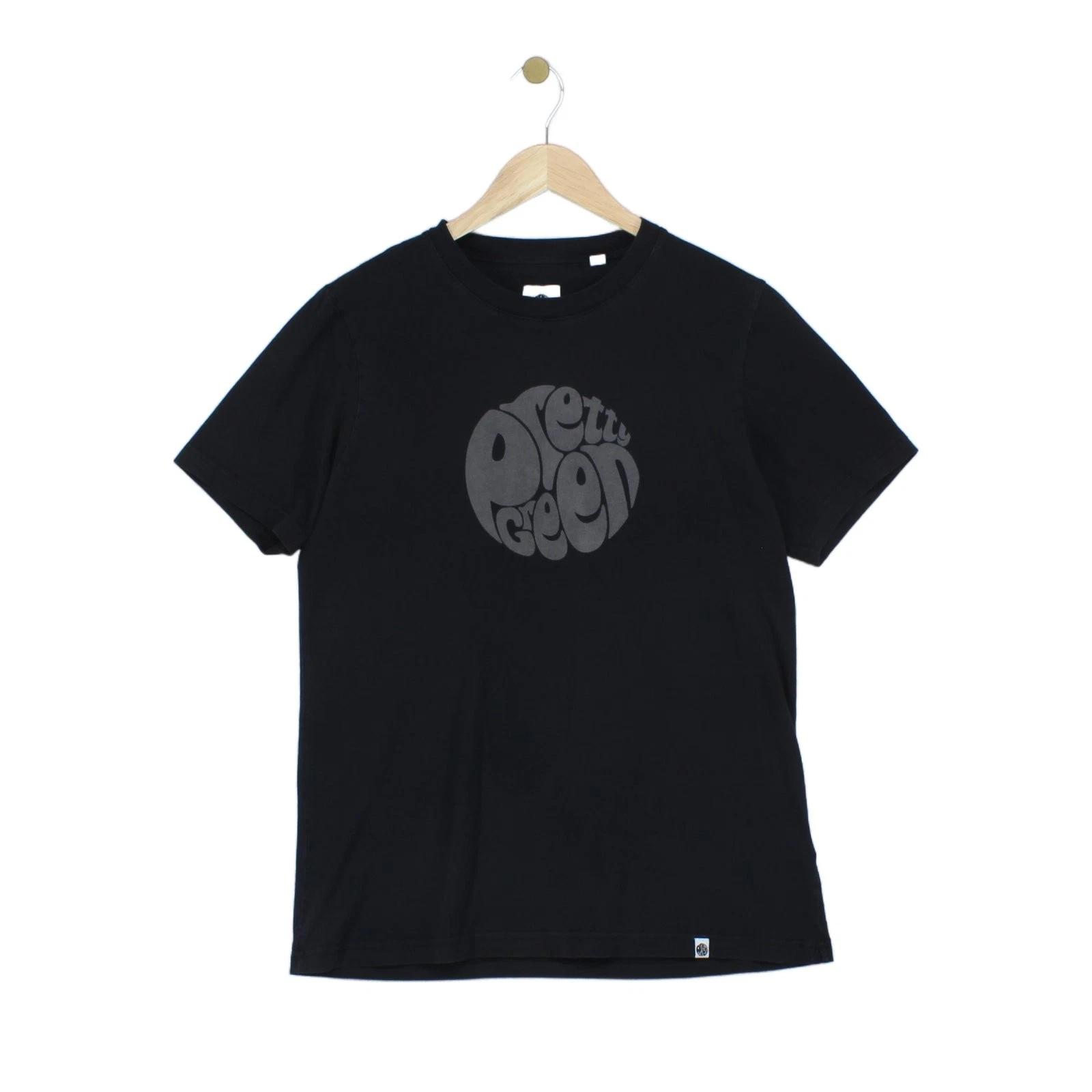 

Pretty Green T-Shirt Mens Size L Black Made In Portugal Casual Graphic Cotton L
