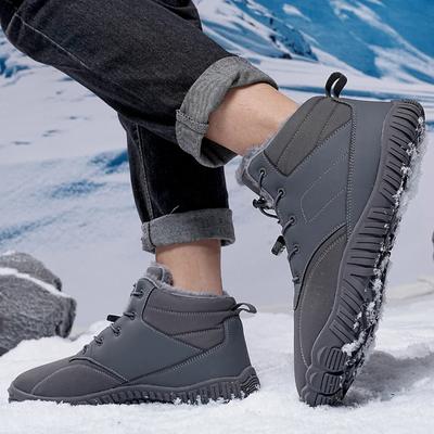 Neue Winterstiefel für Herren Schnee Barfuß Outdoor Rutschfest Warmes Fell Lässige Sneaker Übergröße Leichte Stiefeletten Wanderschuhe