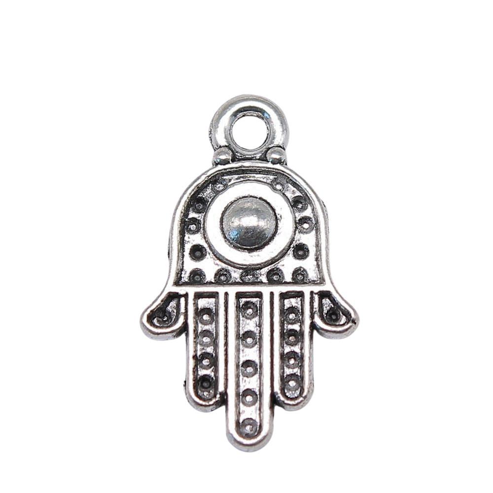 Alloy Hamsa Hand Charms Amulet Pendants For Good Luck Jewelry Making