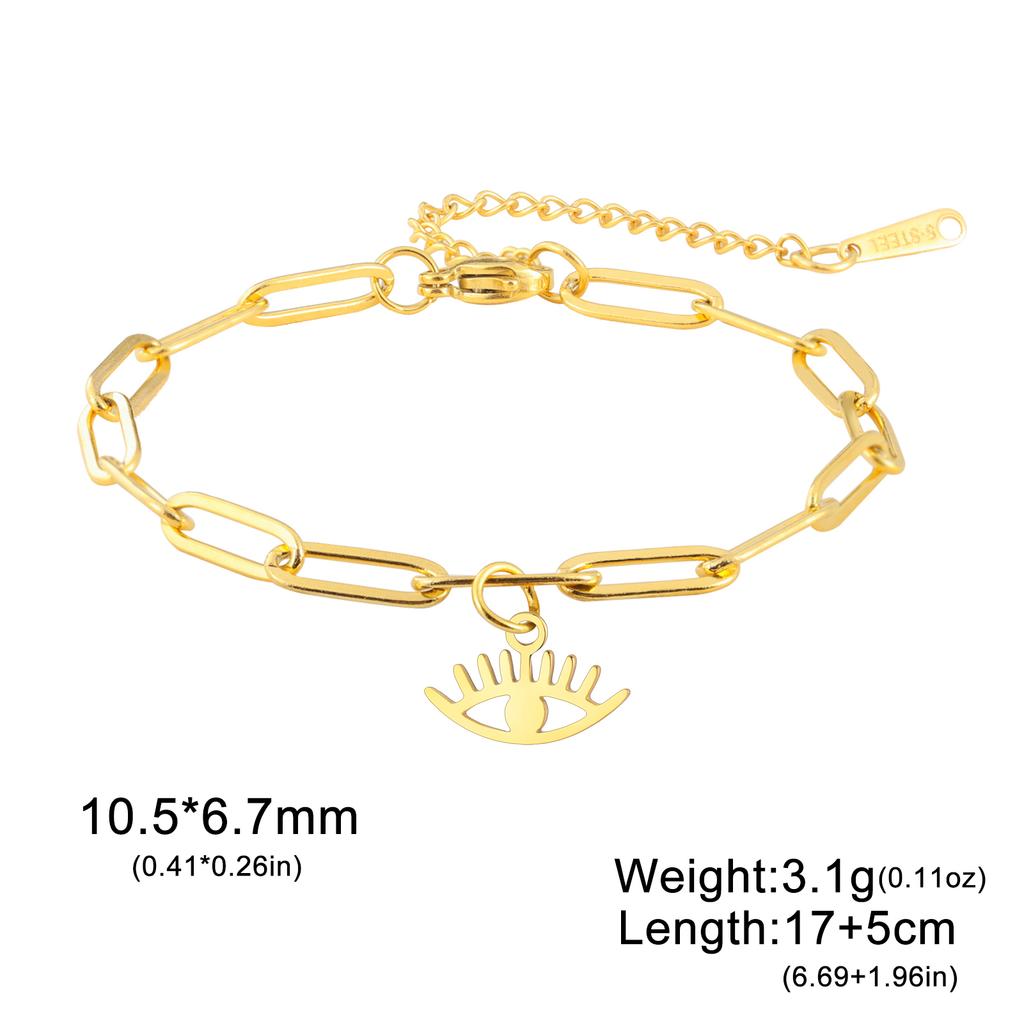 Cazador Lucky Turkish Evil Eye Paperclip Chain Bracelets for Women Stainless Steel Bracelet Gifts Vintage Jewelry 2026 Wholesale