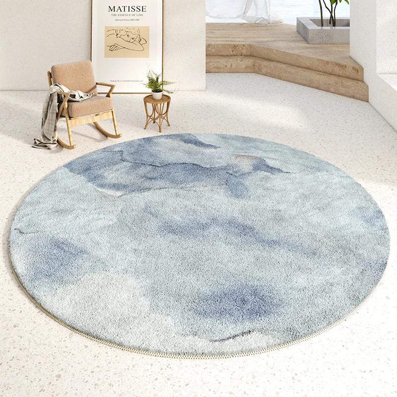 Nordic Abstraction Round Plush Rugs for Bedroom Decor Carpet for Living Room Soft Area Rug Home Thicken Carpet Fluffy Floor Mats 60x60cm (Diameter)