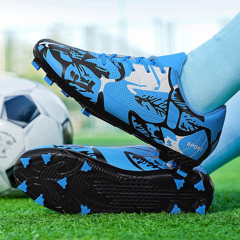 Youth Adult Men's and Large Size Football Shoes Lace-Up Men's TF Broken Nails Elementary School Student Competition AG Long Nails Older Children